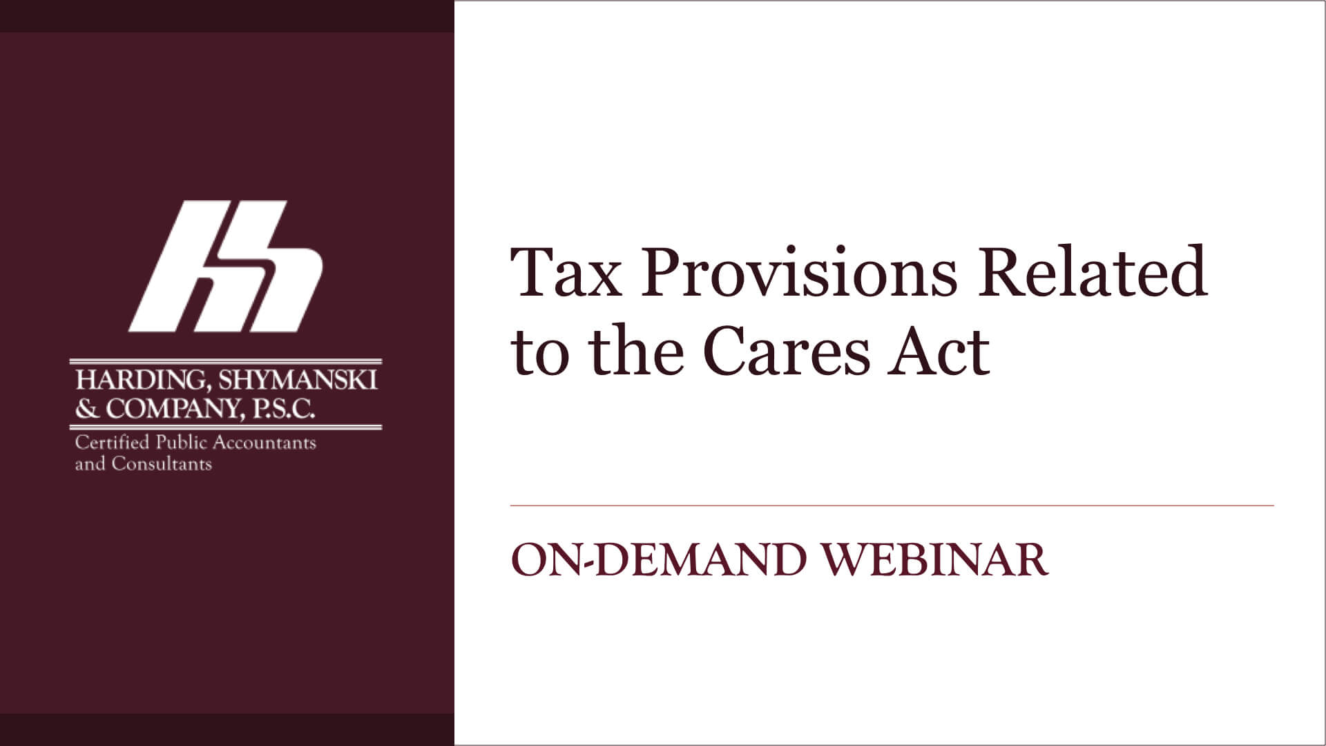 Tax Provisions Related to the Cares Act