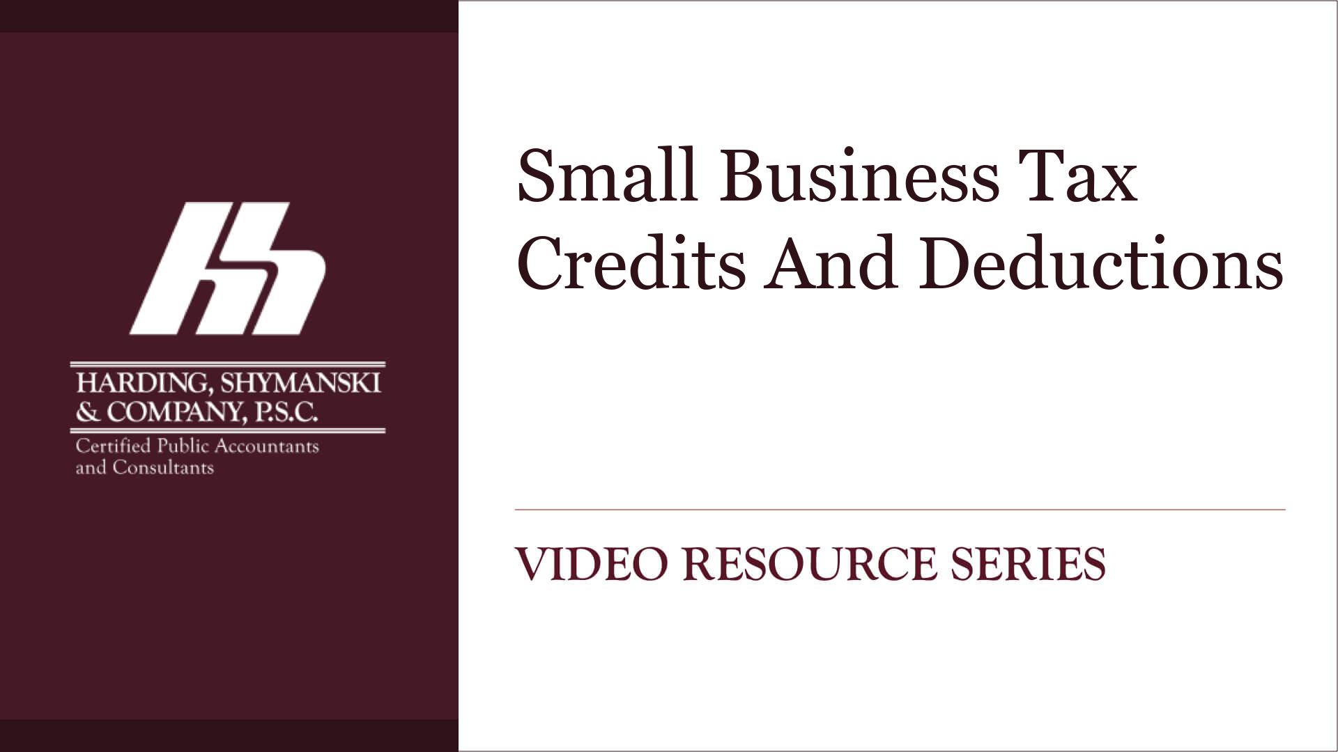 Small Business Tax Credits And Deductions