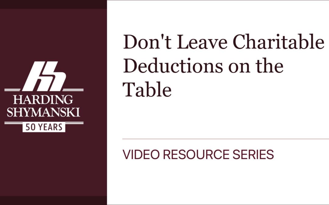 Don’t Leave Charitable Deductions on the Table